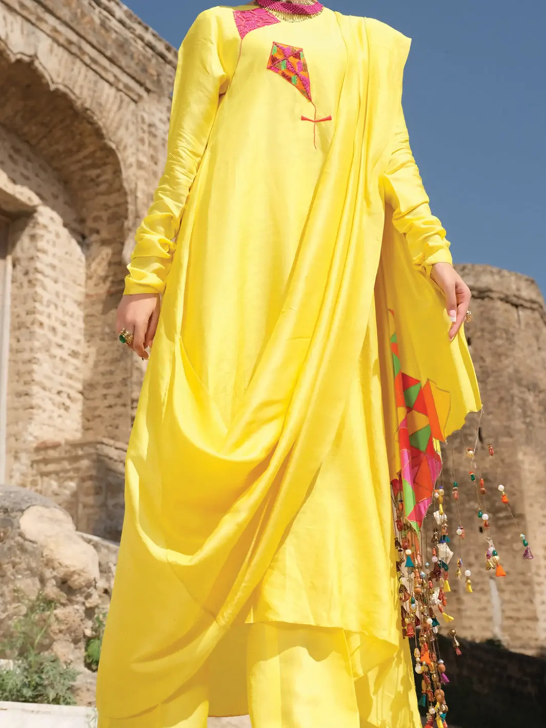 Yellow Raw Silk Tunic - Lk-705 1