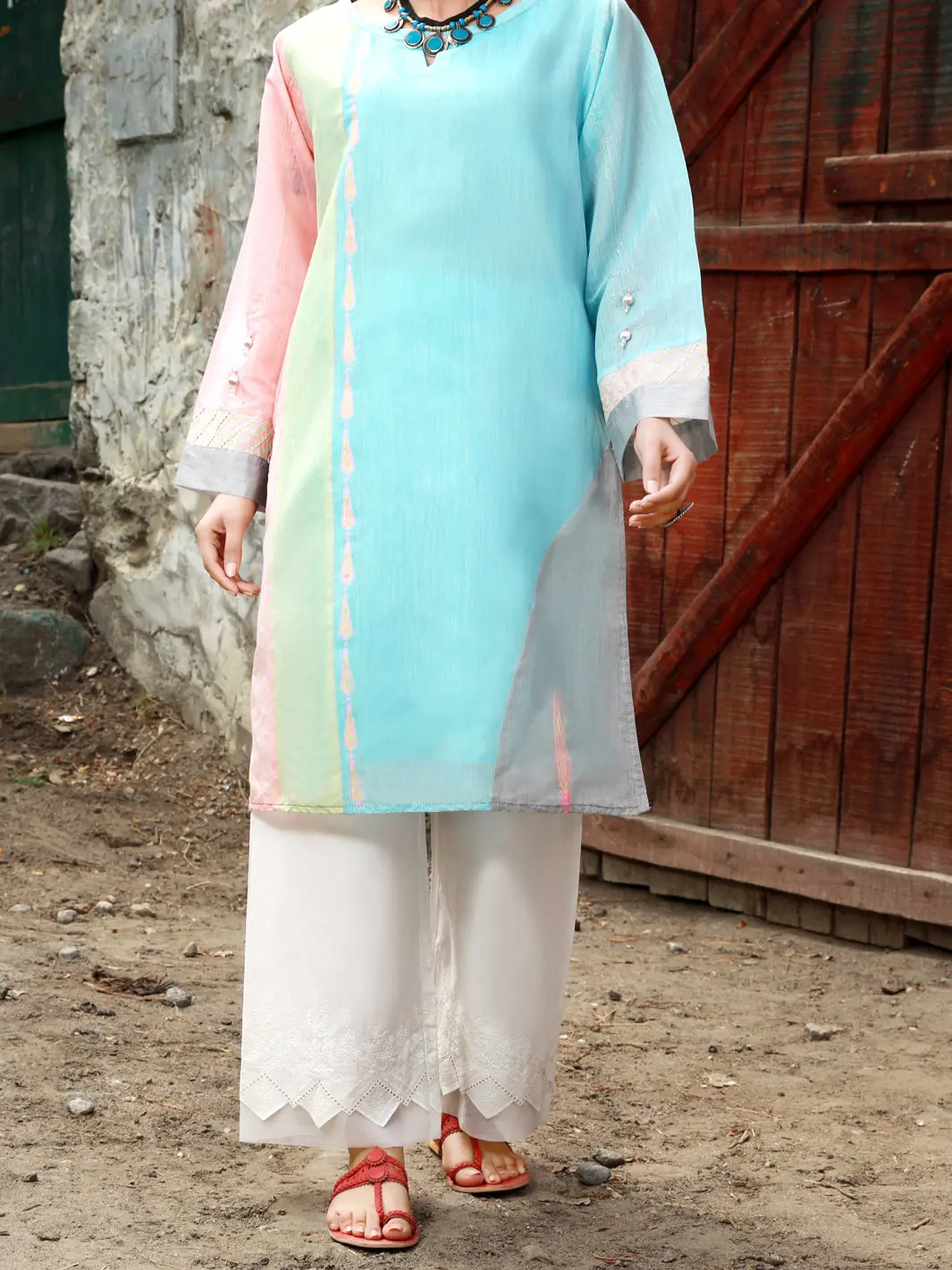 Grey Paper Cotton Tunic - Al-Lk-829 1
