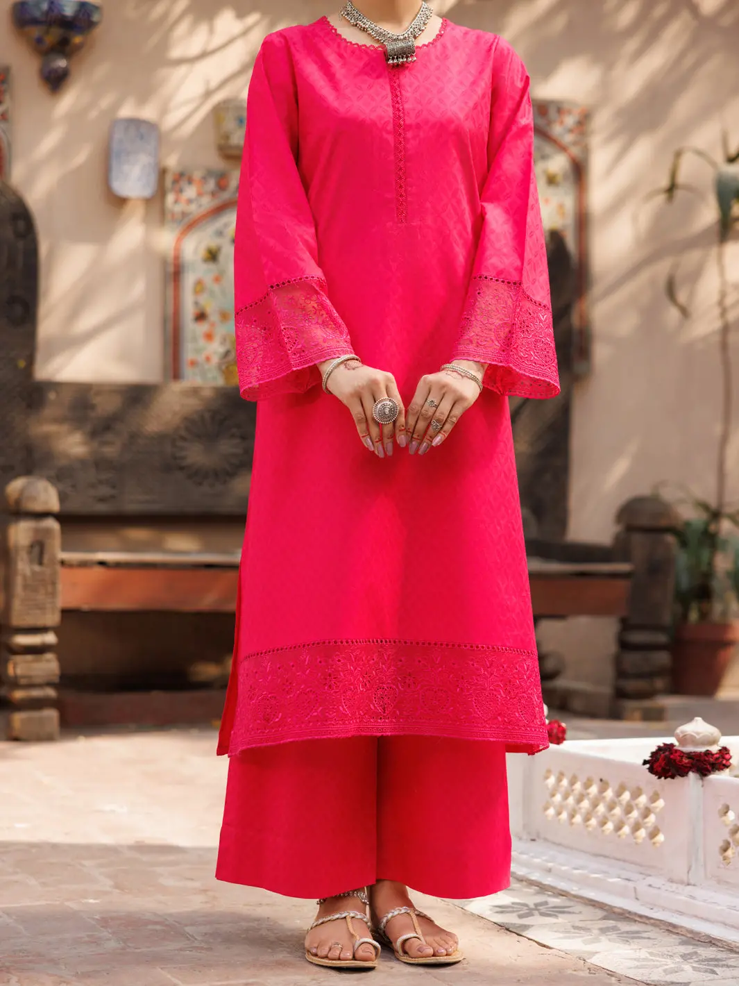 Pink Lino Kara 2Pc Stitched - Al-2Ps-Lks-1054 1
