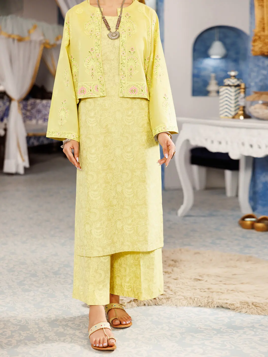 Lime Green Cambric 2Pc Stitched - Al-2Ps-Lks-1057 1
