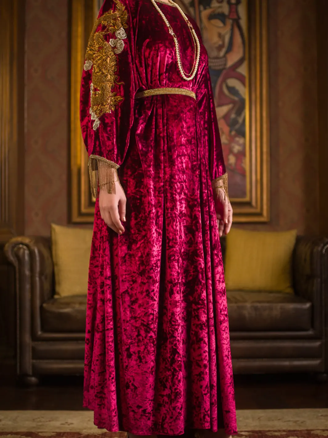 Maroon Velvet 2Pc Formal Suit - Ls-236 1