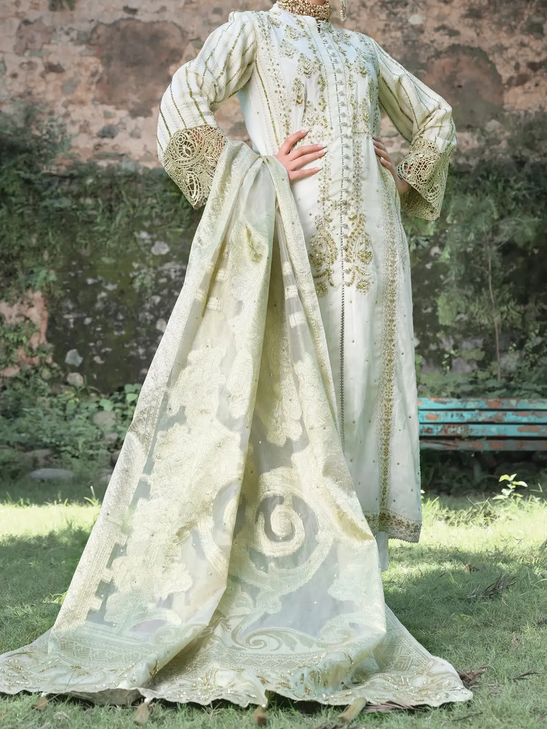 White Silk 3 Piece Formal Unstitched - Ls-302 1