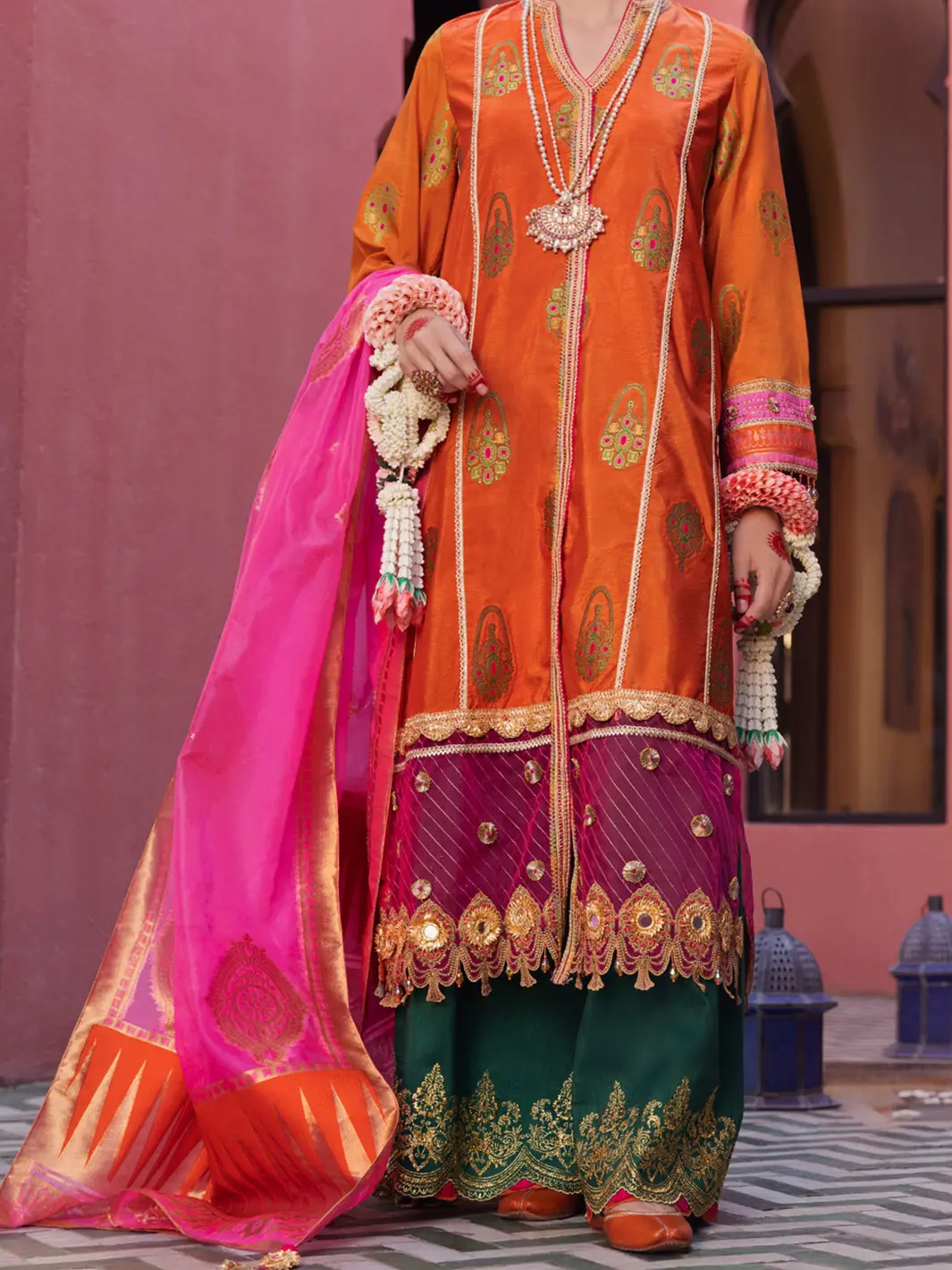 Orange Formal 3Pc Unstitched - Al-3Ps-Ls-Un-413 1