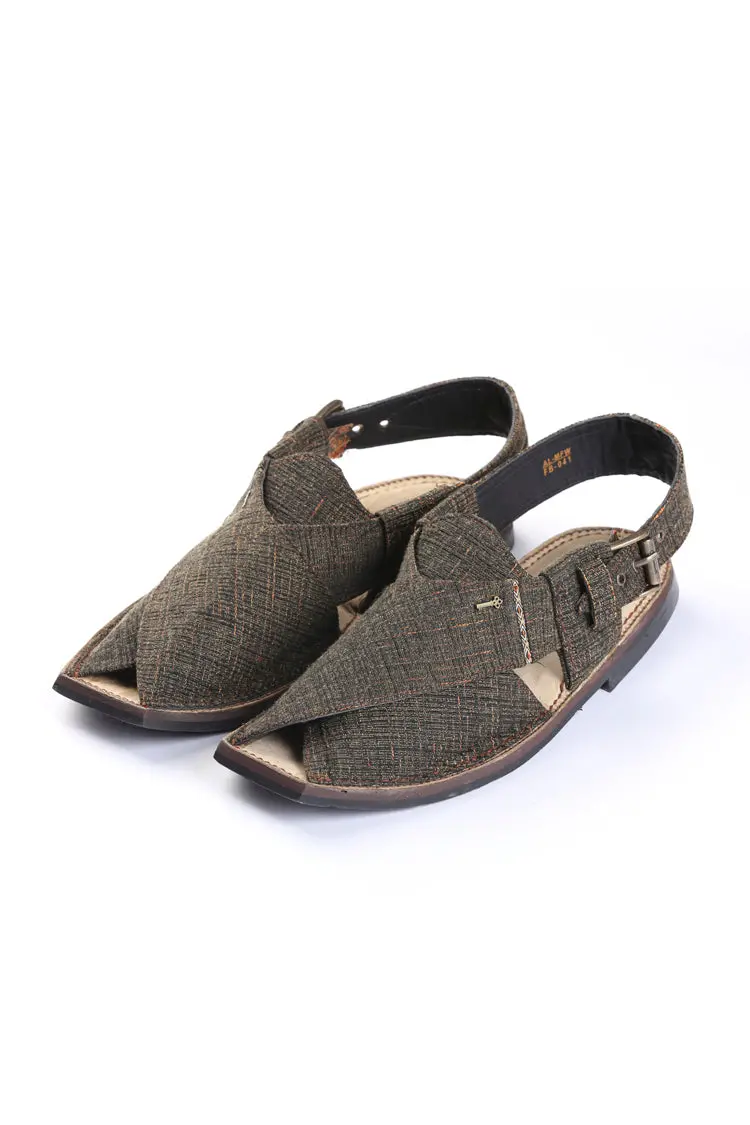 Green Peshawari Chappal - Mfw-Fb-041 1