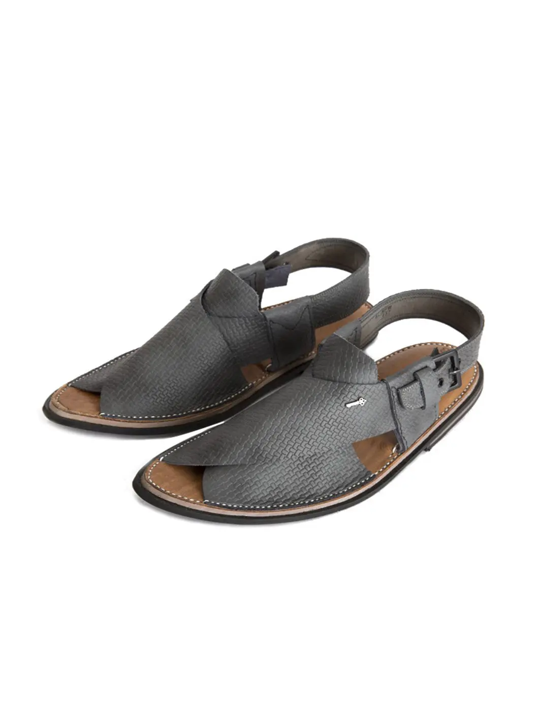 Grey Peshawari Chappal - Mfw-Hc-057 1