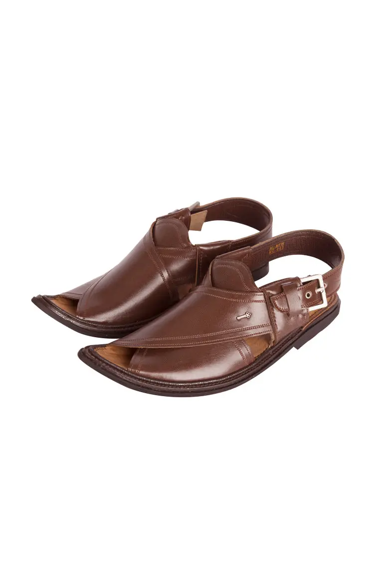 Dark Brown Leather Peshawari Chappal - Mfw-Hc-063 1