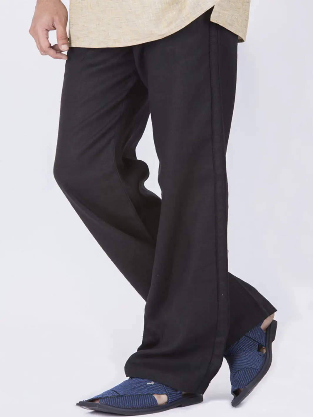 Black Men Linen Pant - Al-Mp-005A 1