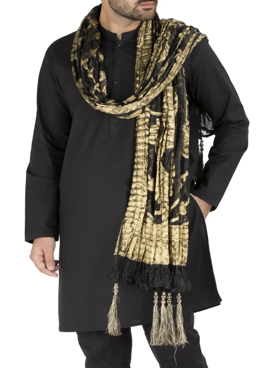 Black Stole For Men - Al-Mst-023 1