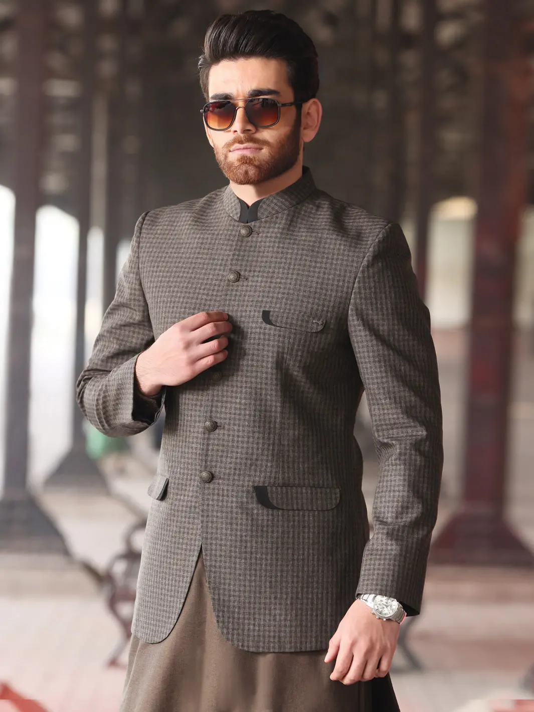 Grey Blended Prince Coat  - Al-Pcs-018 1