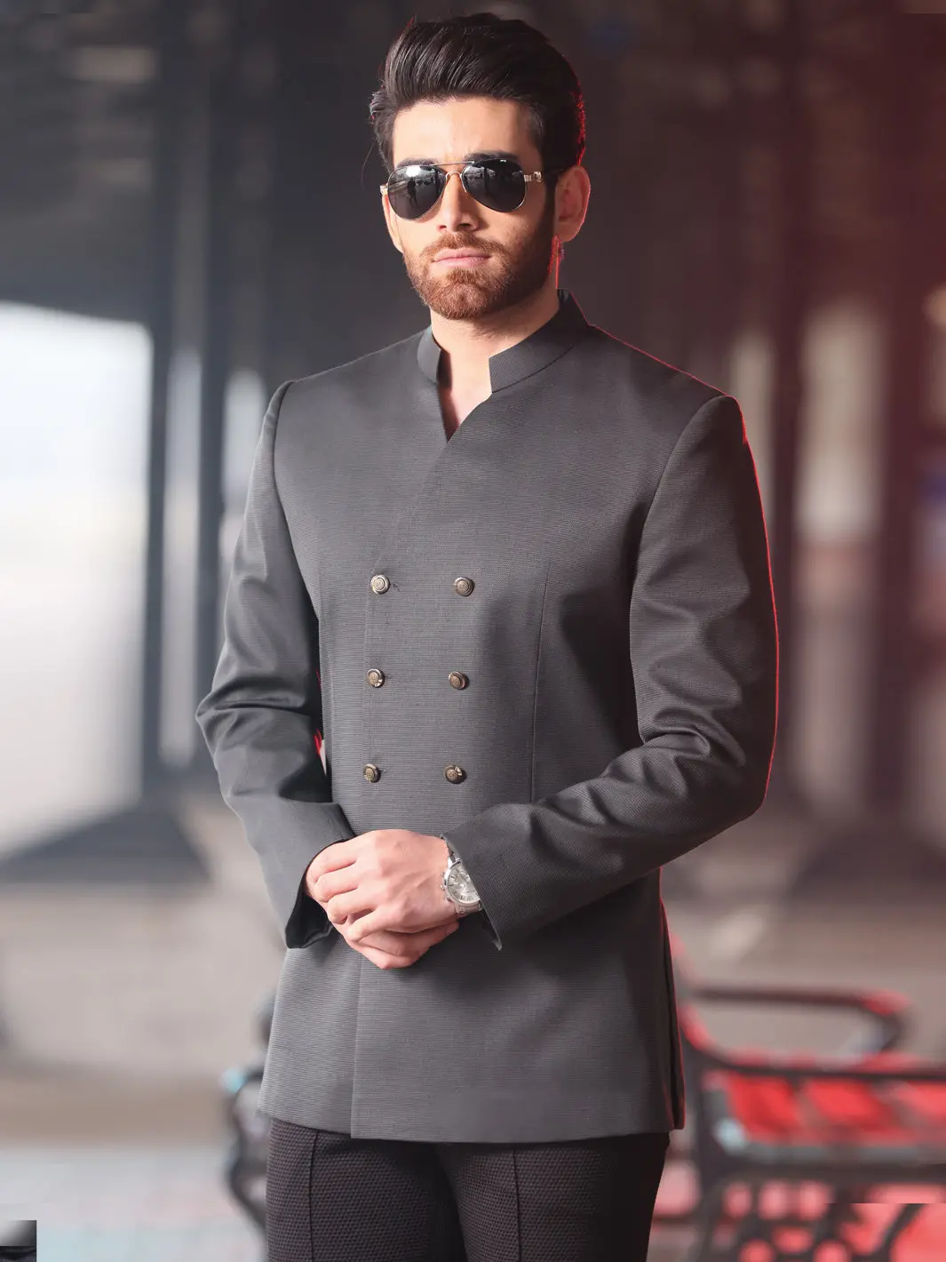Grey Cotton Prince Coat  - Al-Pcs-020 1