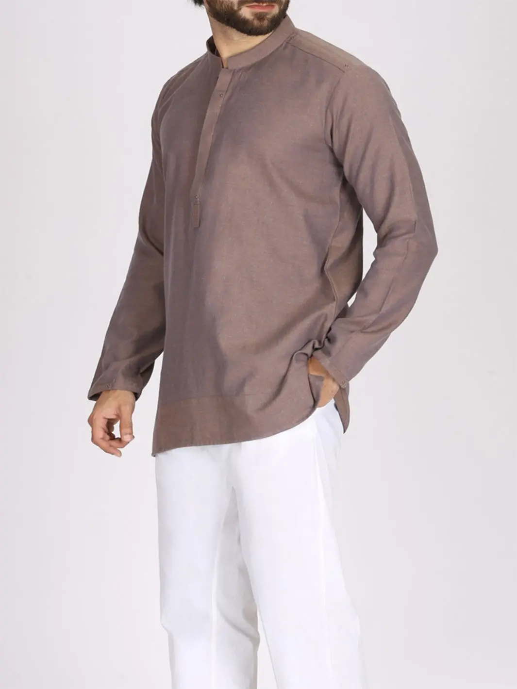 Light Purple Cotton Short Kurta - Al-Sk-003 1