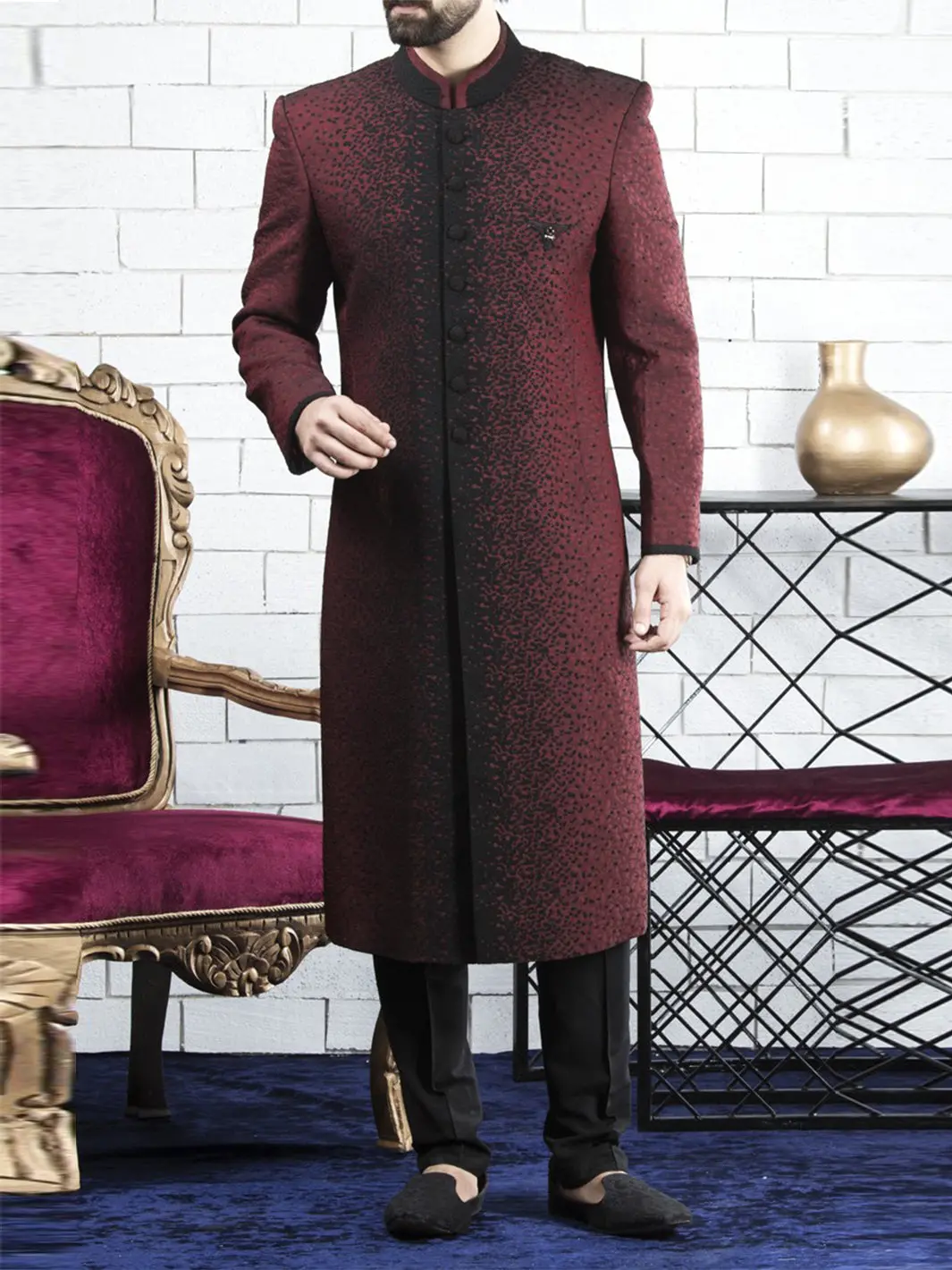 Maroon Sherwani - Al-Sw-062 1