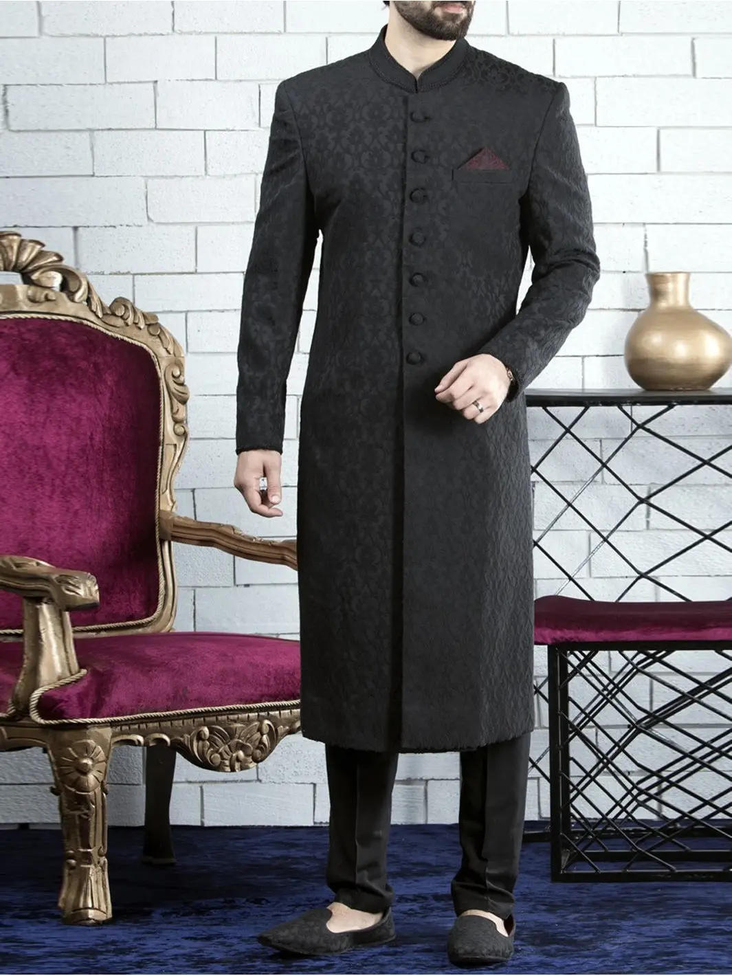 Black Sherwani - Al-Sw-089 1