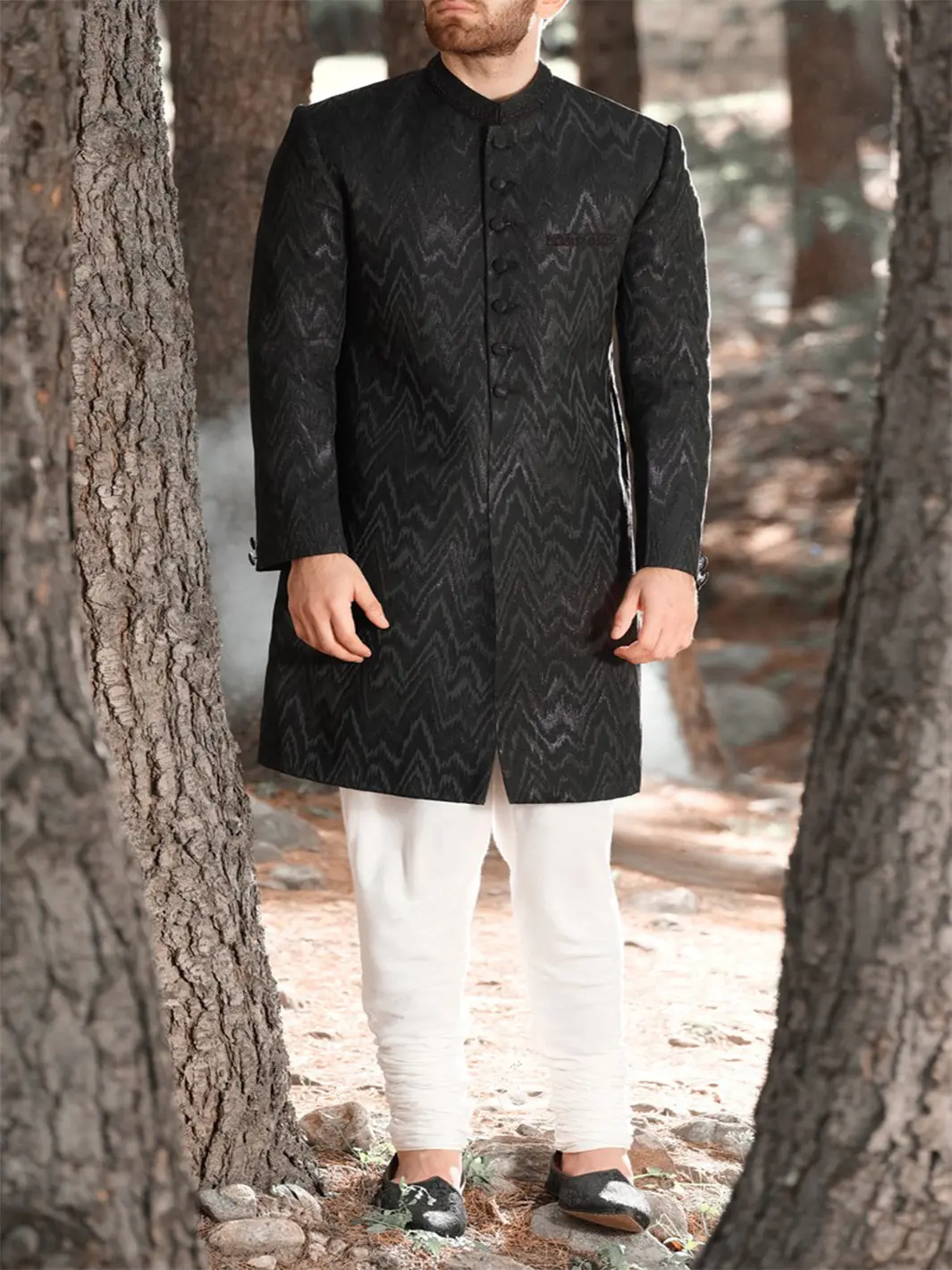 Black Sherwani - Al-Sw-101 1