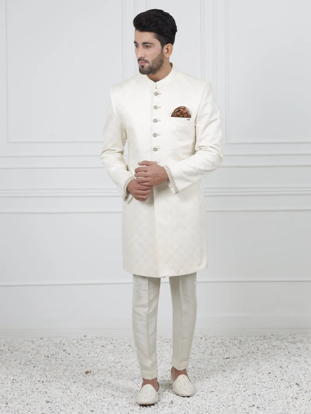 Off White Men Sherwani - Al-Sw-124 1