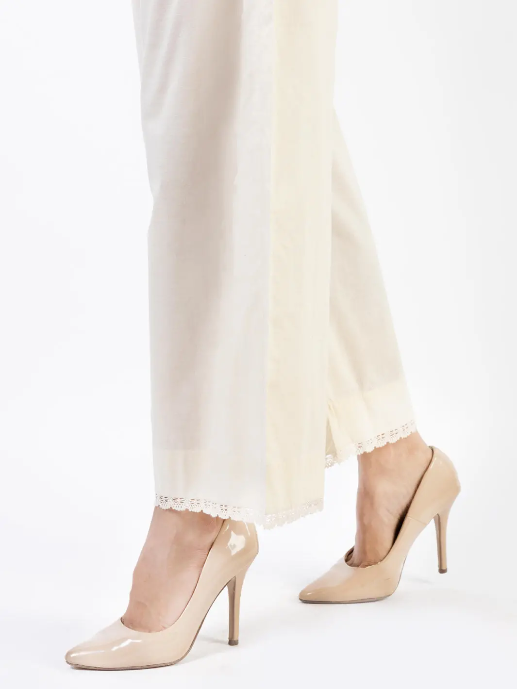 Cream Lawn Trousers - Al-T-675 1