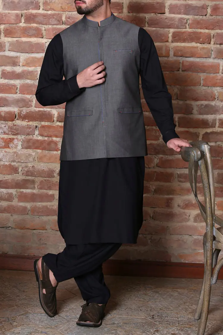 Green Cotton Kameez Shalwar - Al-Ks-2414 1
