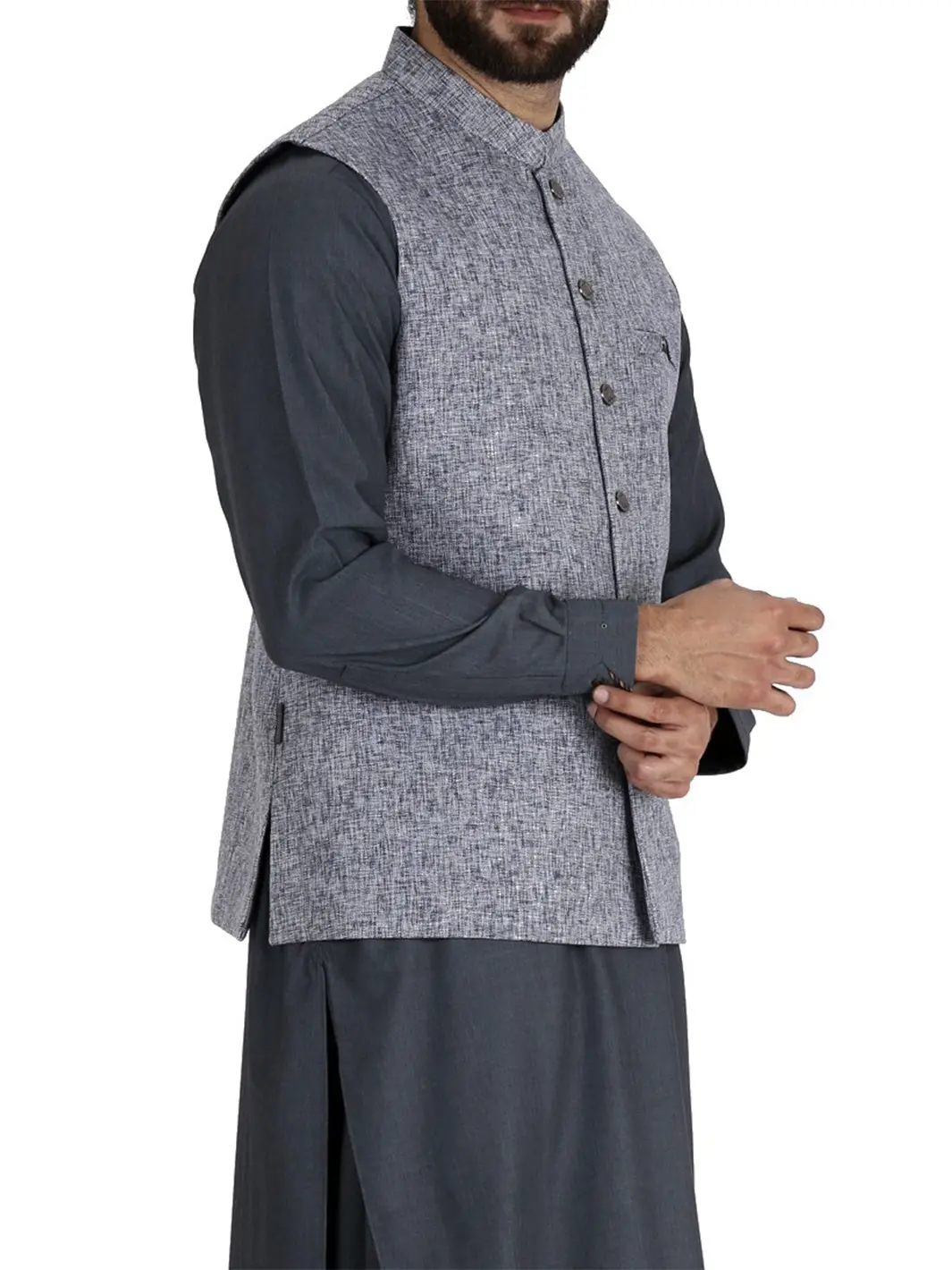 Greyish Blue Waistcoat - Wc-234 1
