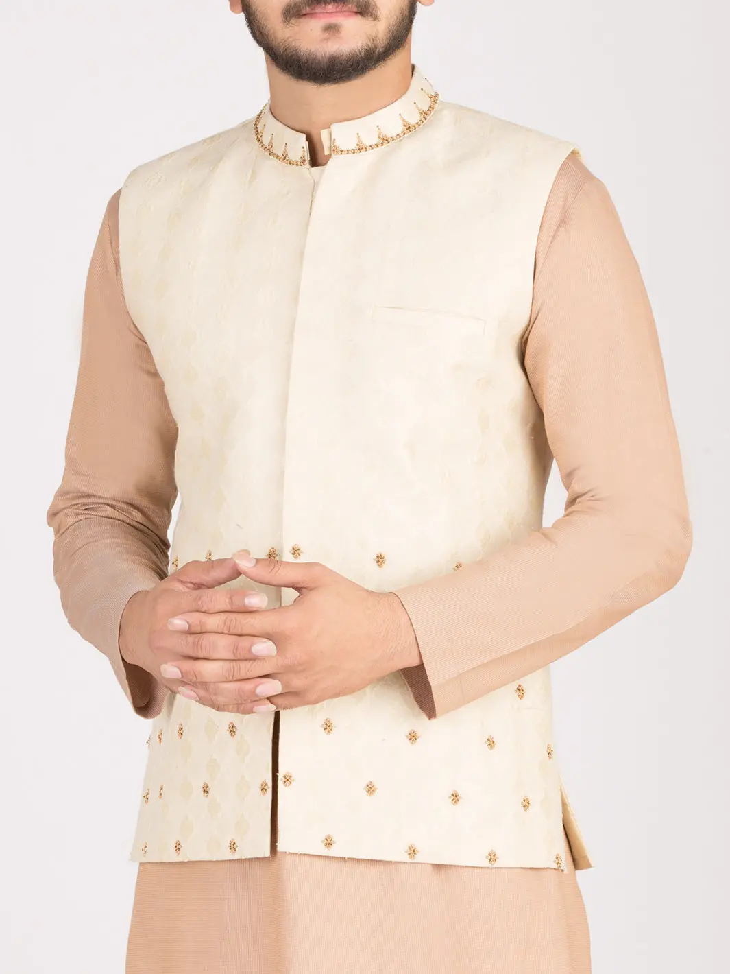 Cream Blended Waistcoat - Al-Wc-292 1