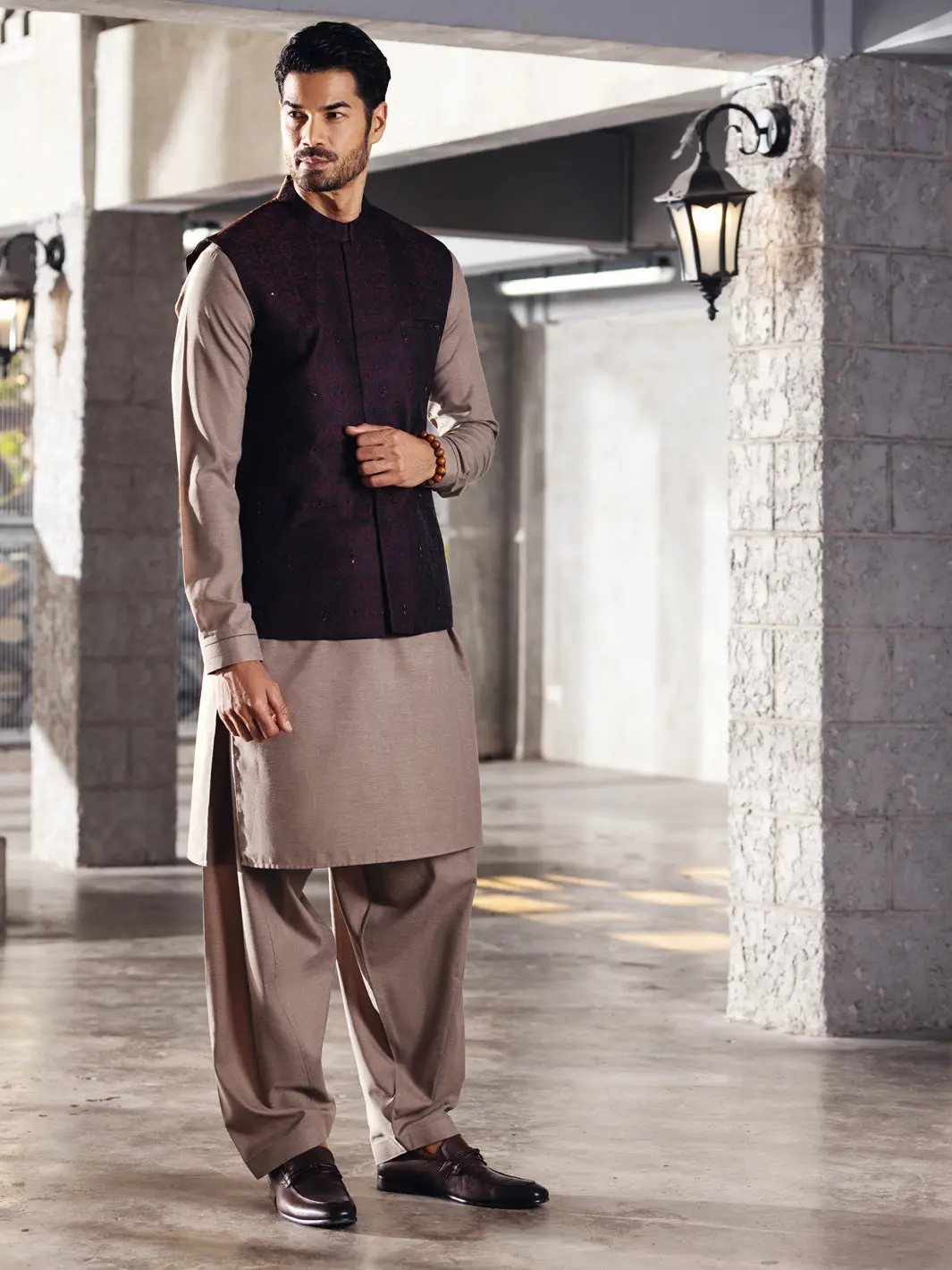 Maroon Blended Waistcoat - Al-Wc-385 1