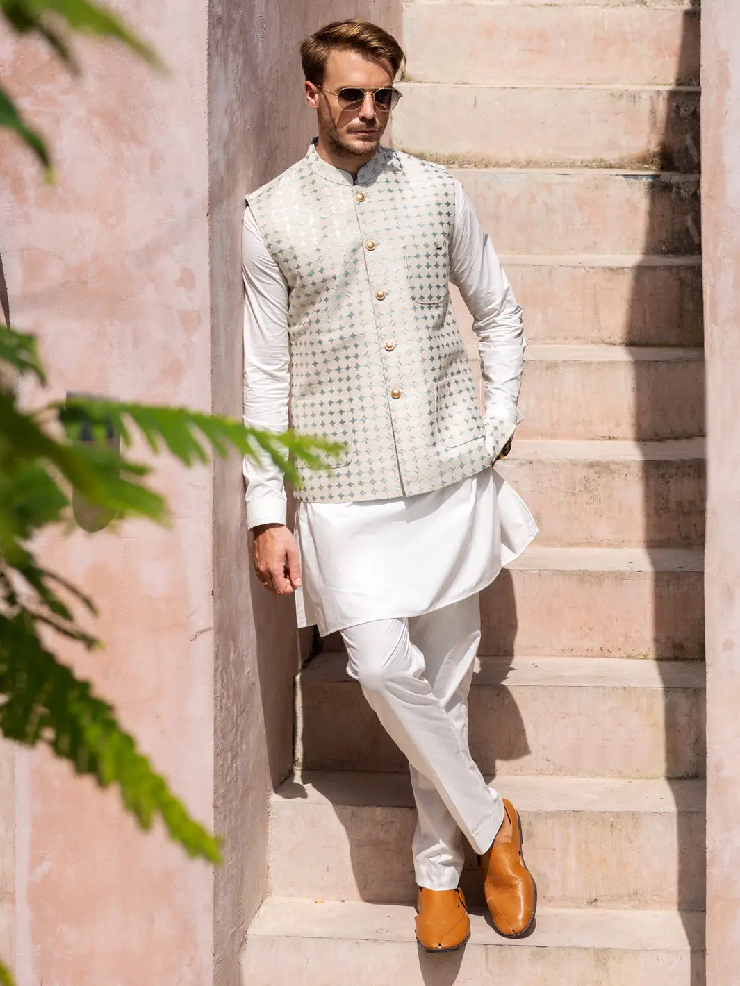 Off White Blended Waistcoat - Al-Wc-528 1