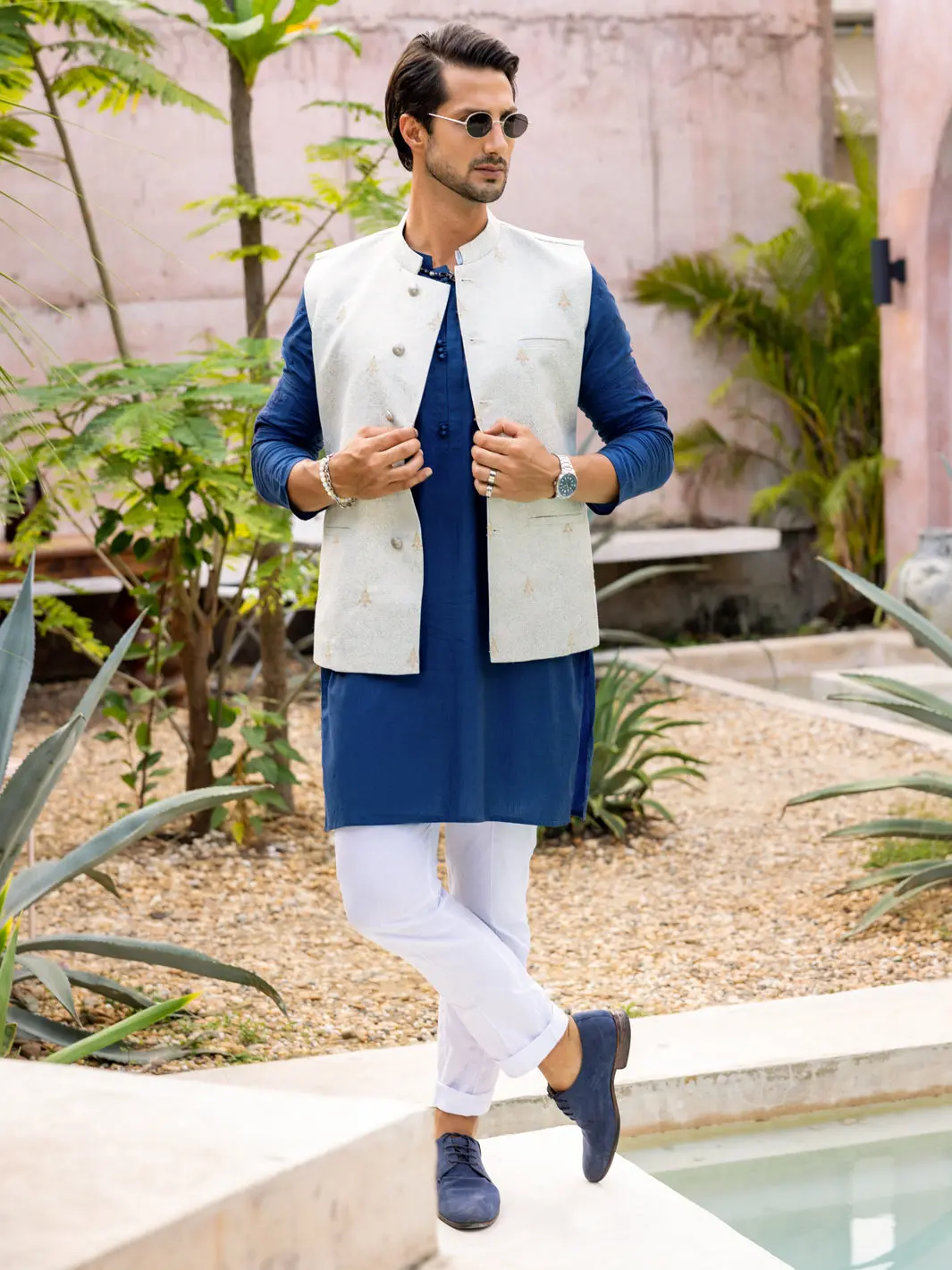 Light Blue Blended Waistcoat - Al-Wc-532 1
