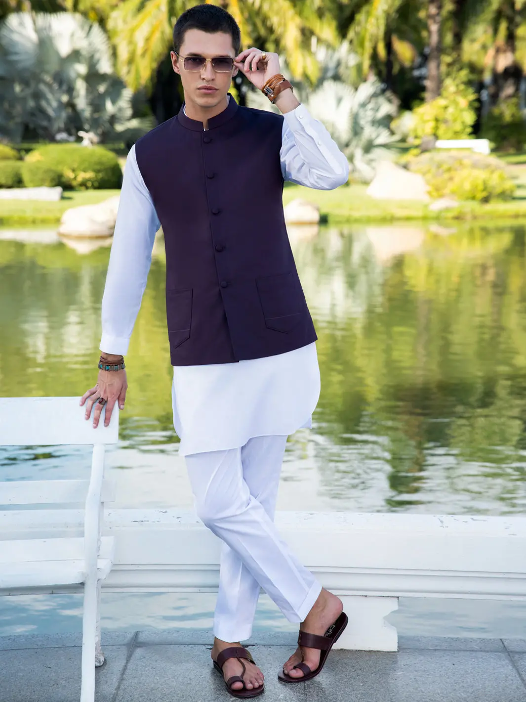 Maroon Blended Waistcoat - Al-Wc-535B 1