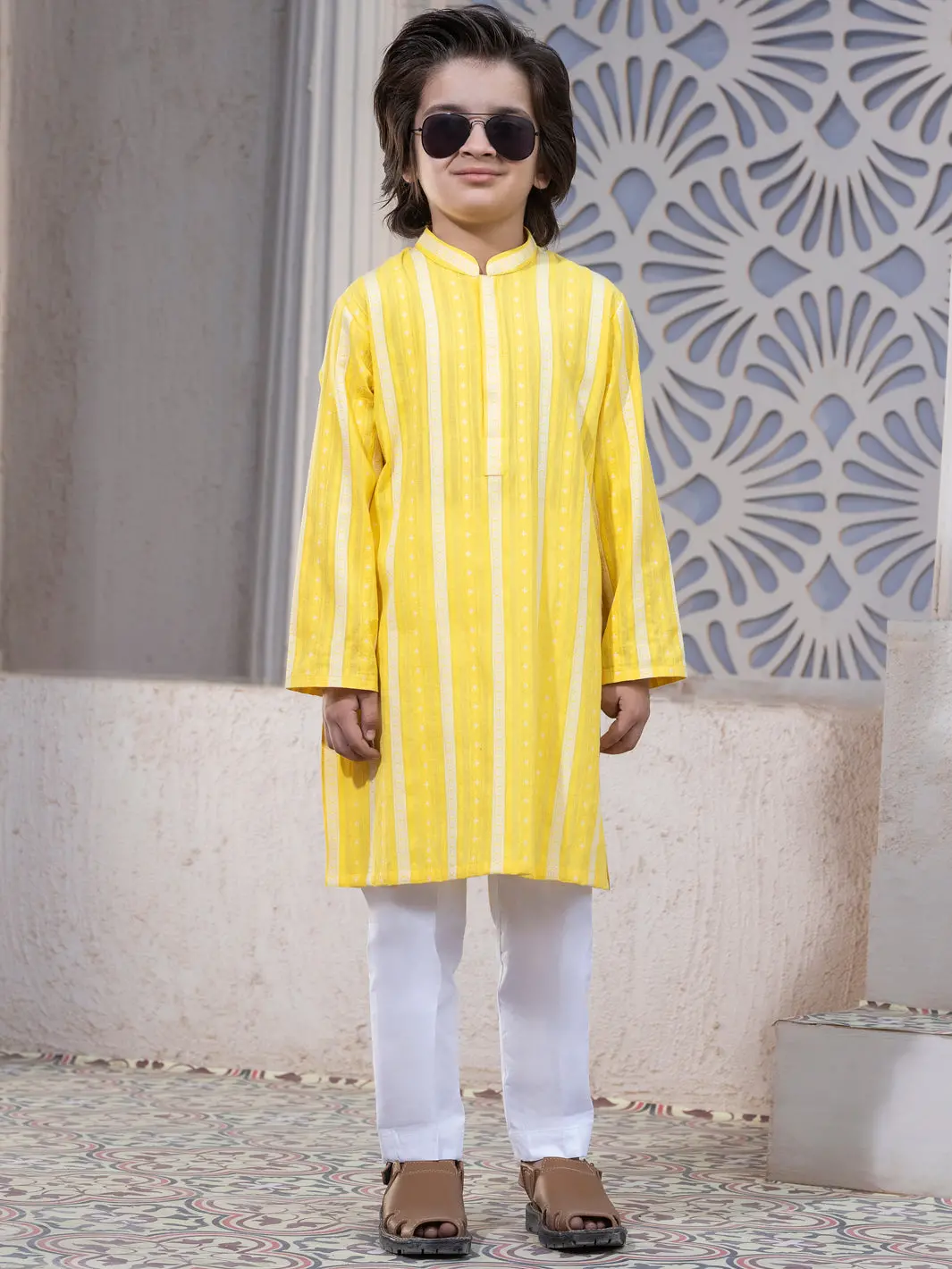 Yellow Blended Kurta - Alby-K-010 1