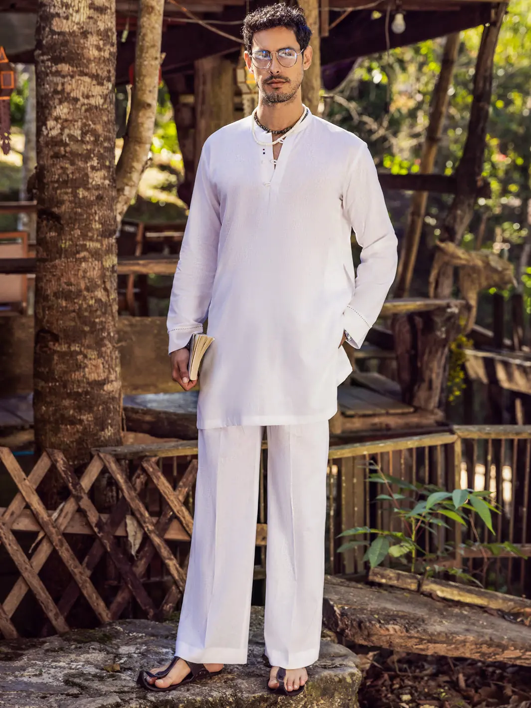 White Kurta Trousers - Alcr-Kt-001 1