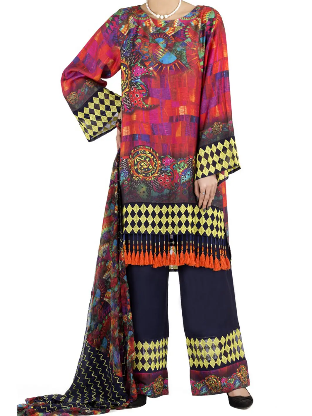 Red 3Pc Stitched - Aldp-3Ps-063B 1