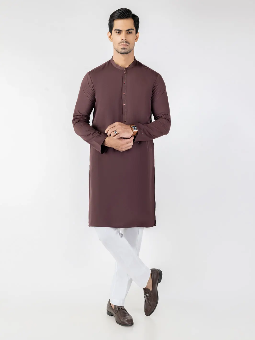 Maroon Blended Kurta - Alet-K-2006 1