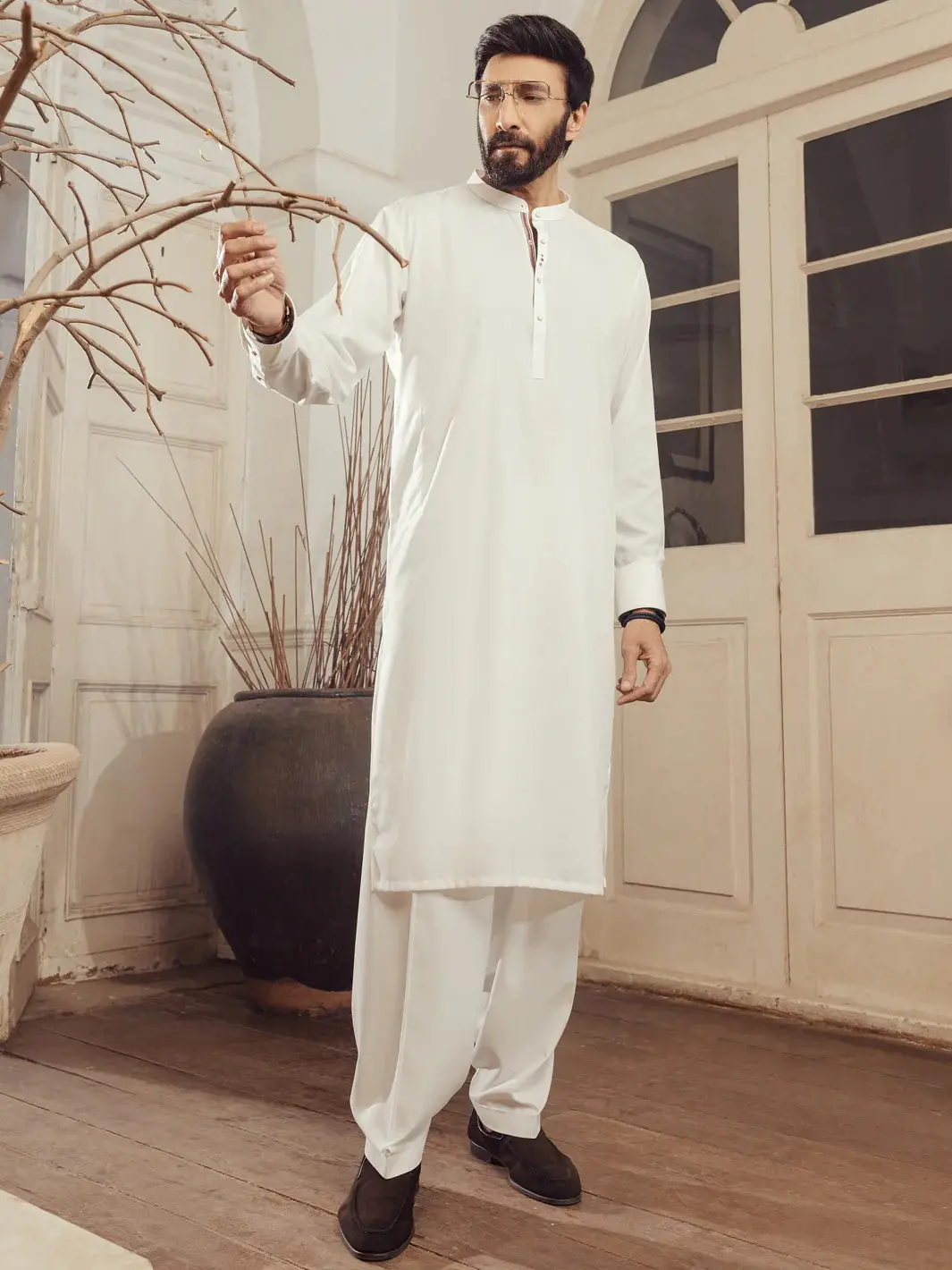 White Plain Kameez Shalwar - Alet-Ks-1011-R4 1