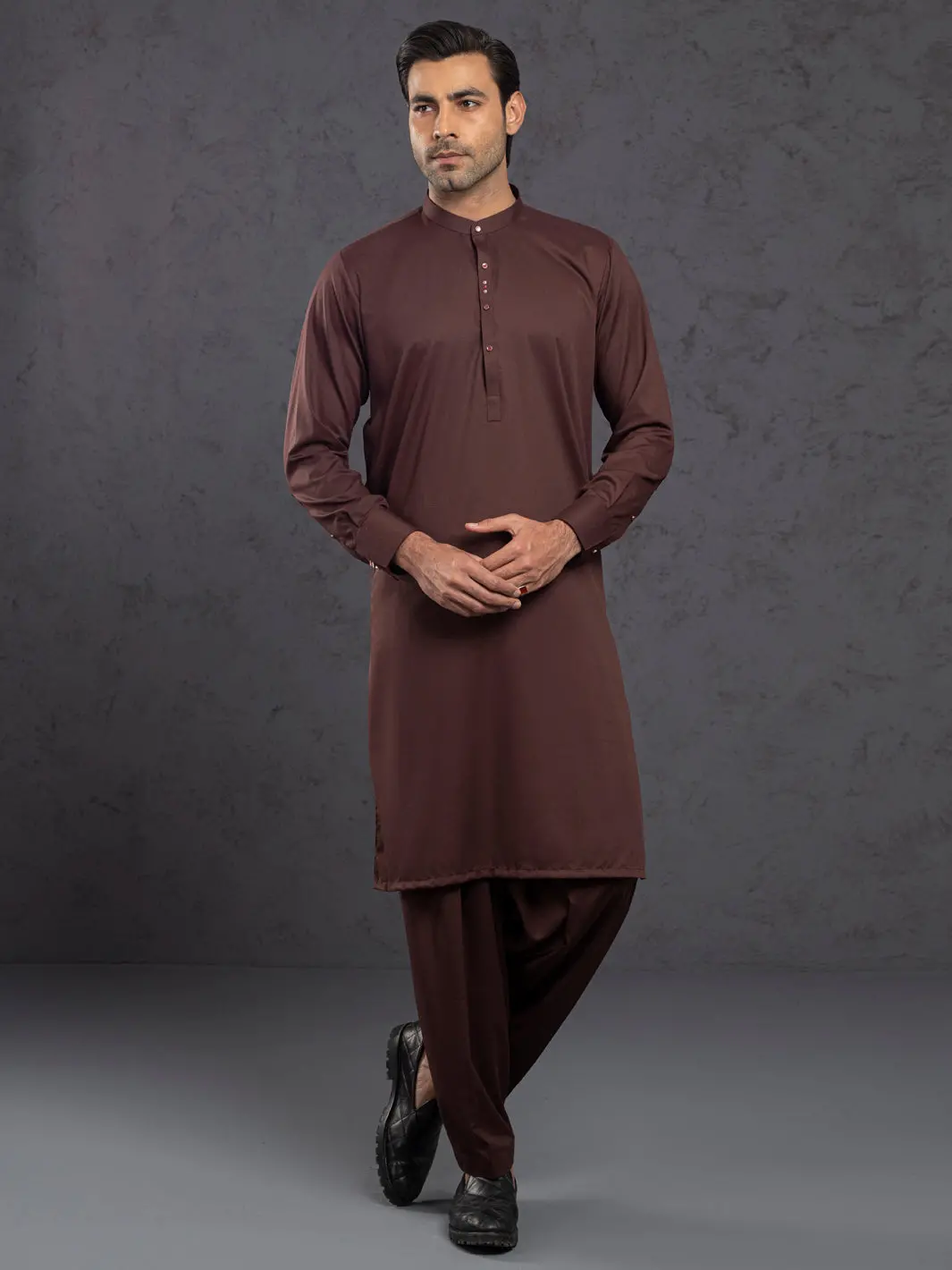 Maroon Plain Kameez Shalwar - Alet-Ks-1016-R4 1