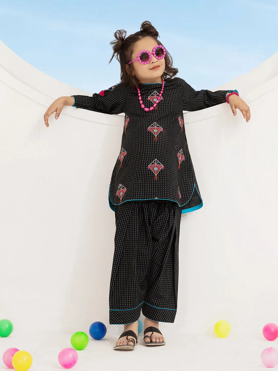 Black Cambric 2 Piece Stitched - Algr-2Ps-Lks-1009 1