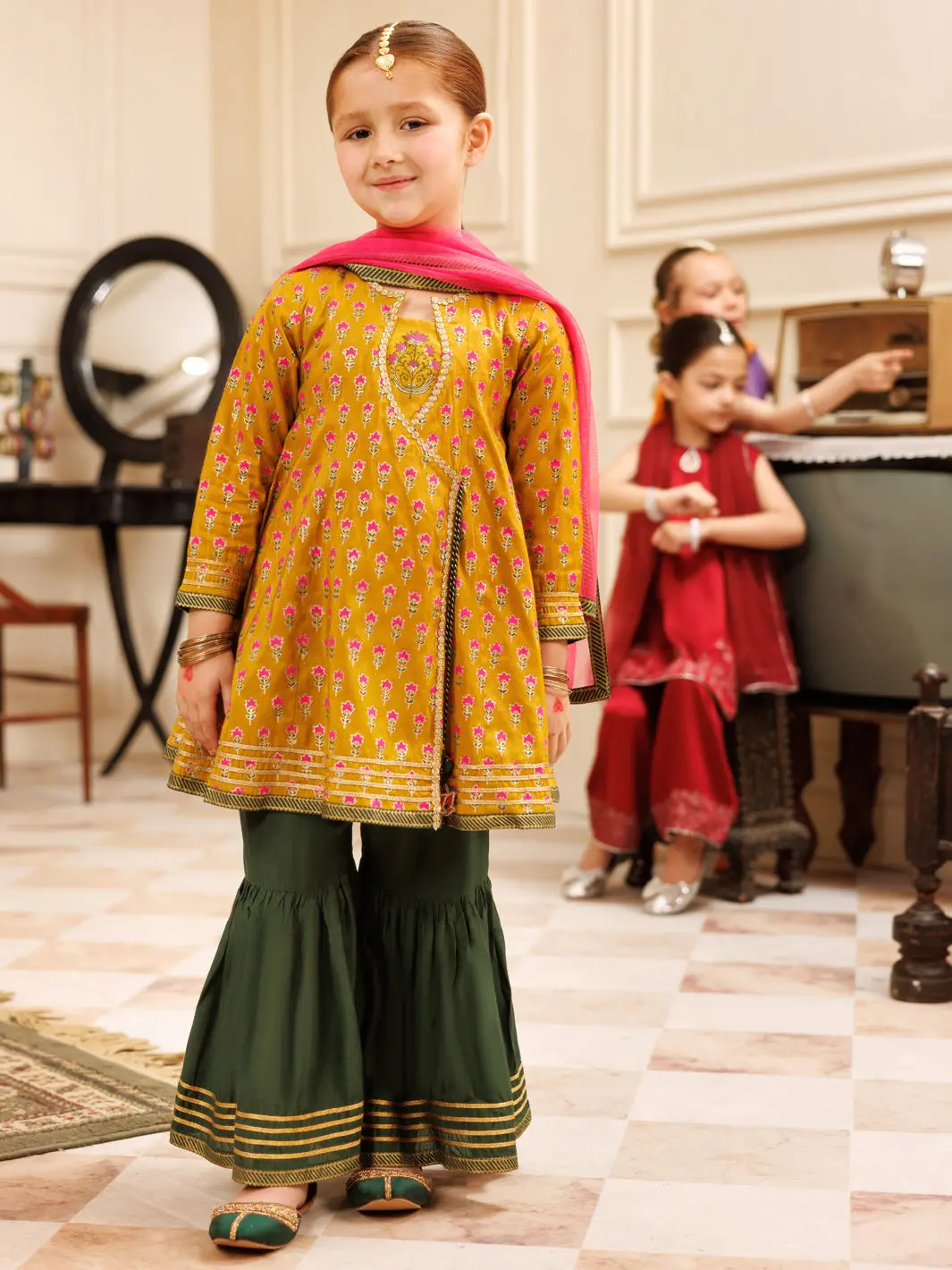 Mustard Maple Formal 3Pc Stitched - Algr-3Ps-Ls-023 1