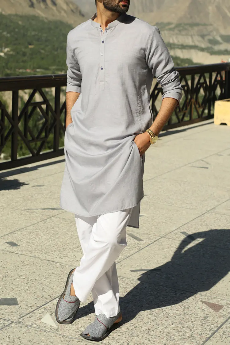 Grey Blended Kurta - Al-K-662 1