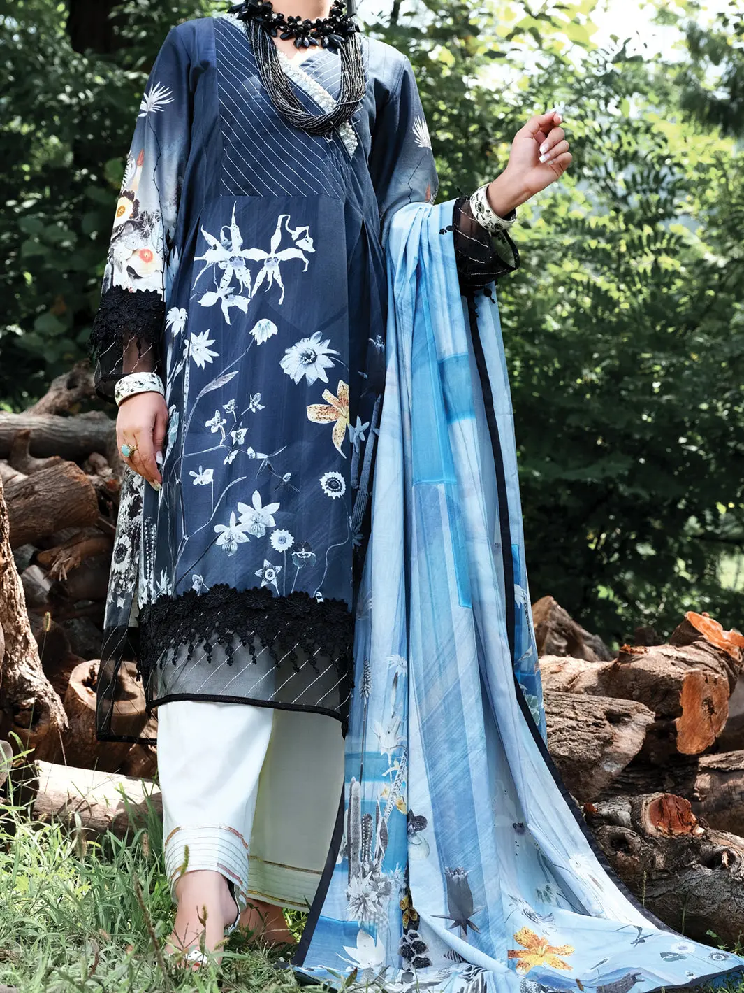 Blue Cambric 2Pc Unstitched - Alp-2Ps-1003 1