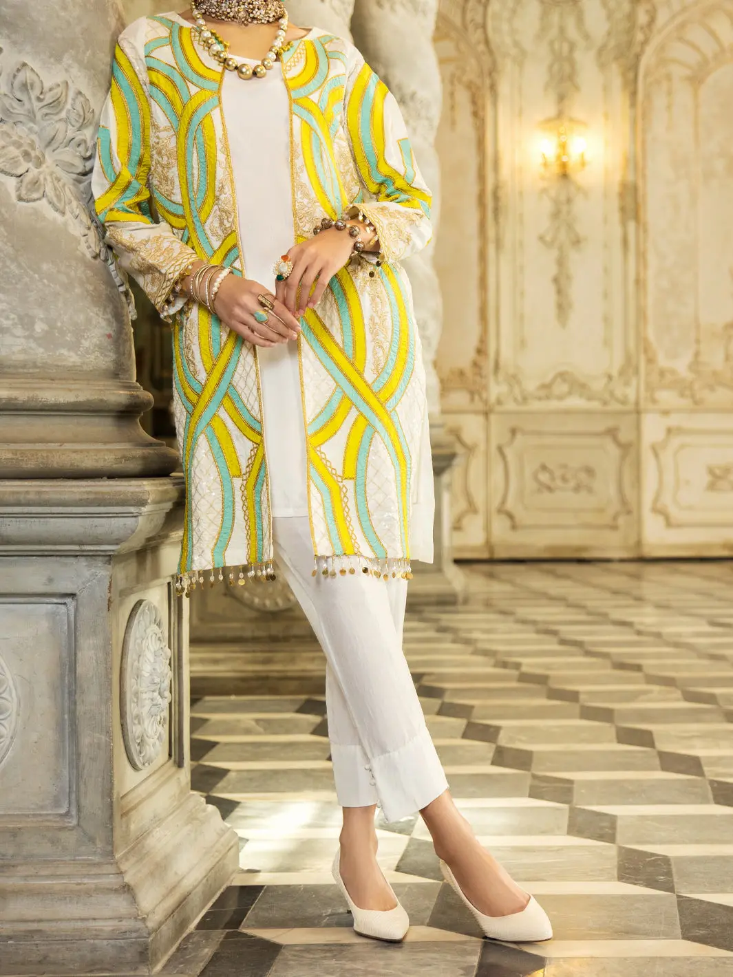 White Raw Silk 2Pc Stitched - Alp-2Ps-Lks-1277 1