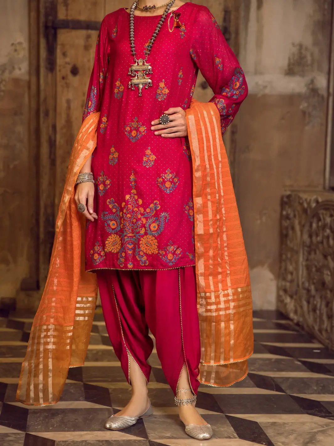 Pink Khaddi 3Pc Stitched - Alp-3Ps-1281 1