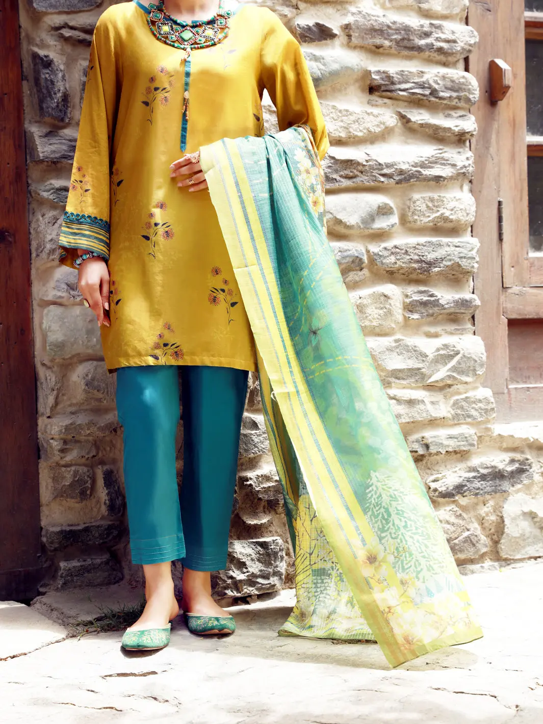 Lime Green Lawn 3Pc Unstitched - Alp-3Ps-1379 1