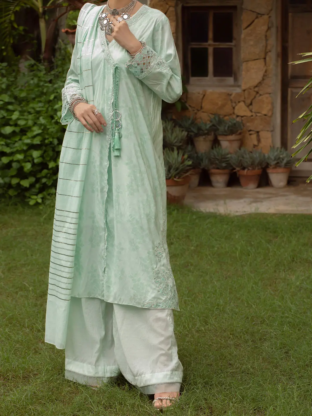 Mint Green 3Pc Unstitched - Alp-3Ps-1401 1