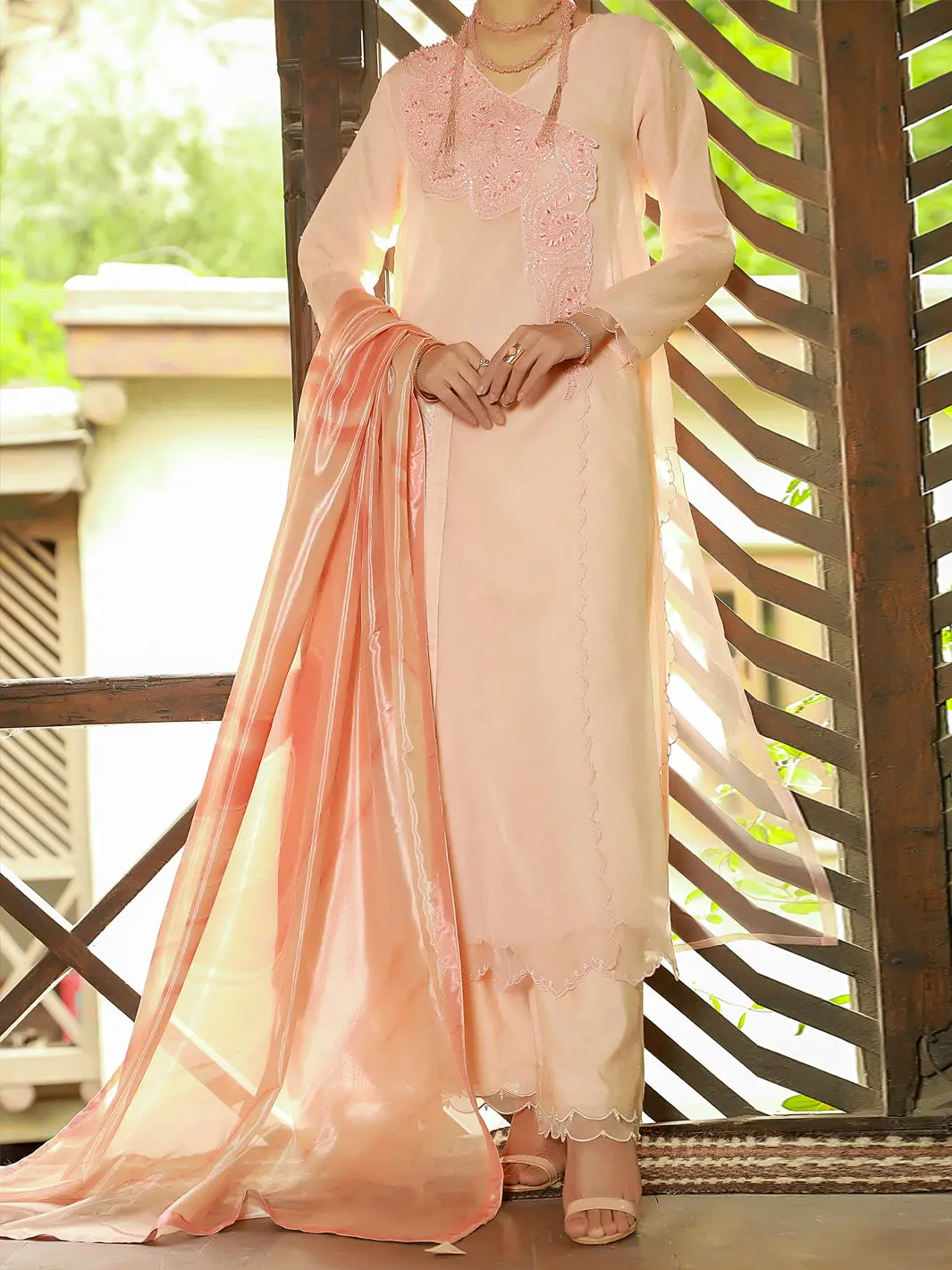 Peach 3Pc Unstitched - Alp-3Ps-1408 1