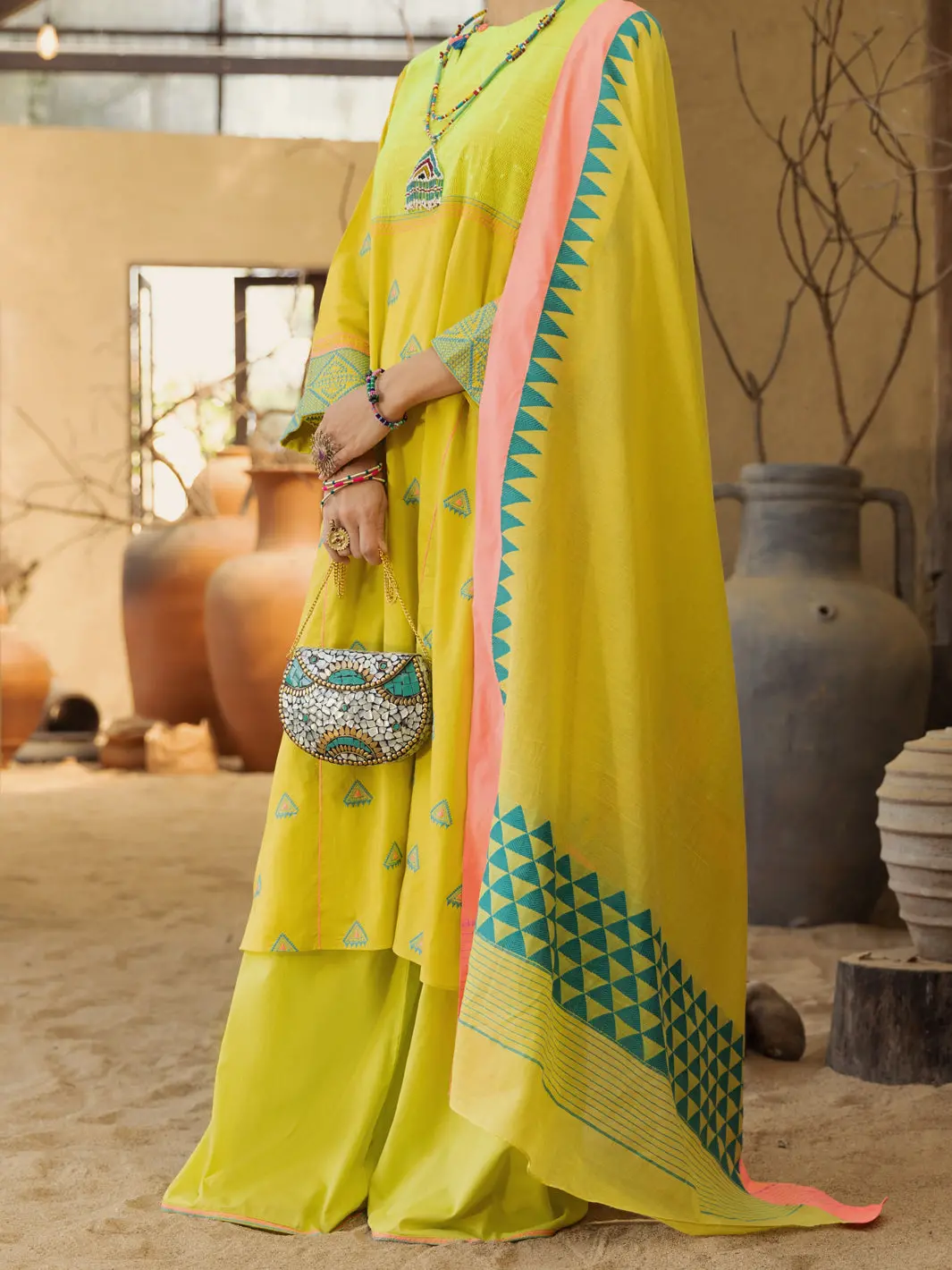 Lime Green 3Pc Unstitched - Alp-3Ps-1580 1