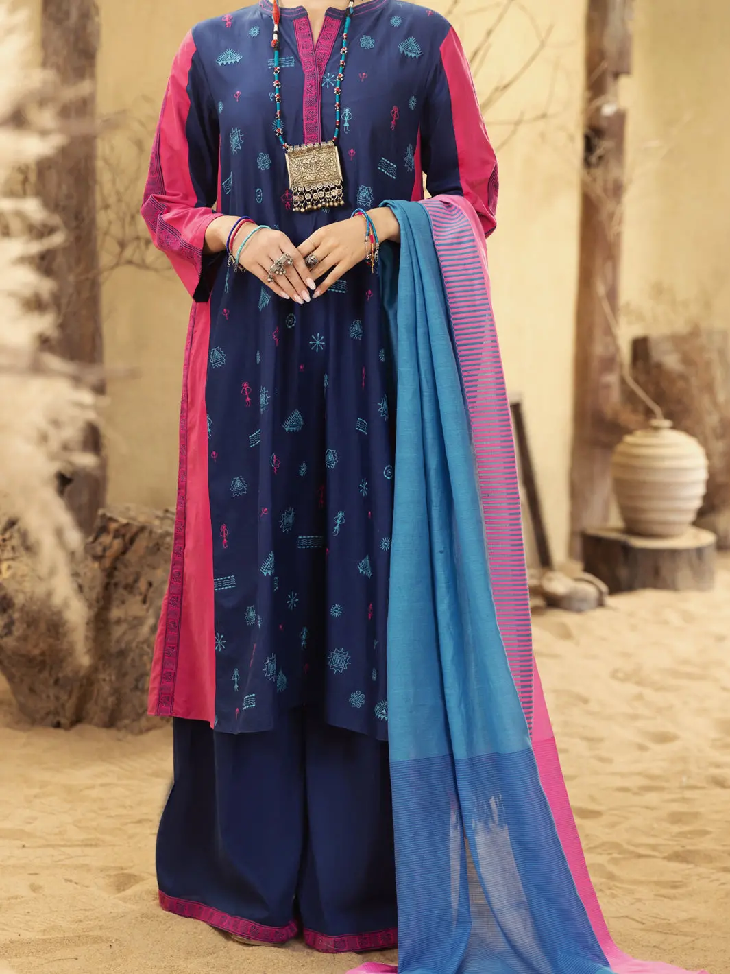 Blue-Pink 3Pc Stitched - Alp-3Ps-1582 1