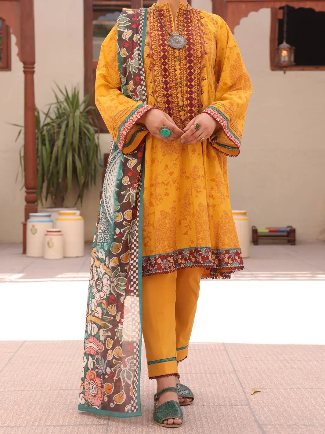 Mustard 3Pc Stitched - Alp-3Ps-1610 1