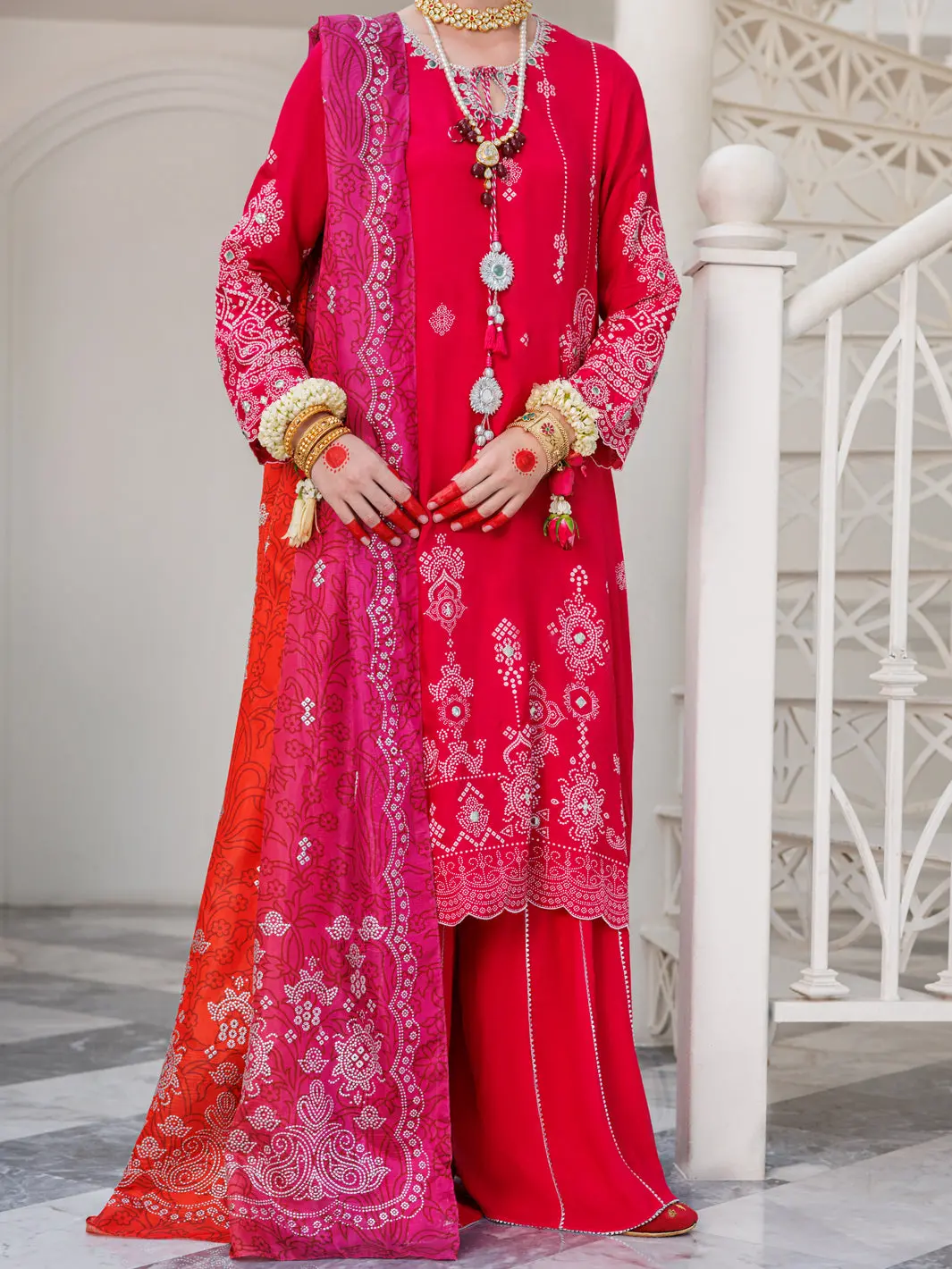 Fuchsia Viscose 3Pc Stitched - Alp-3Ps-1628 1