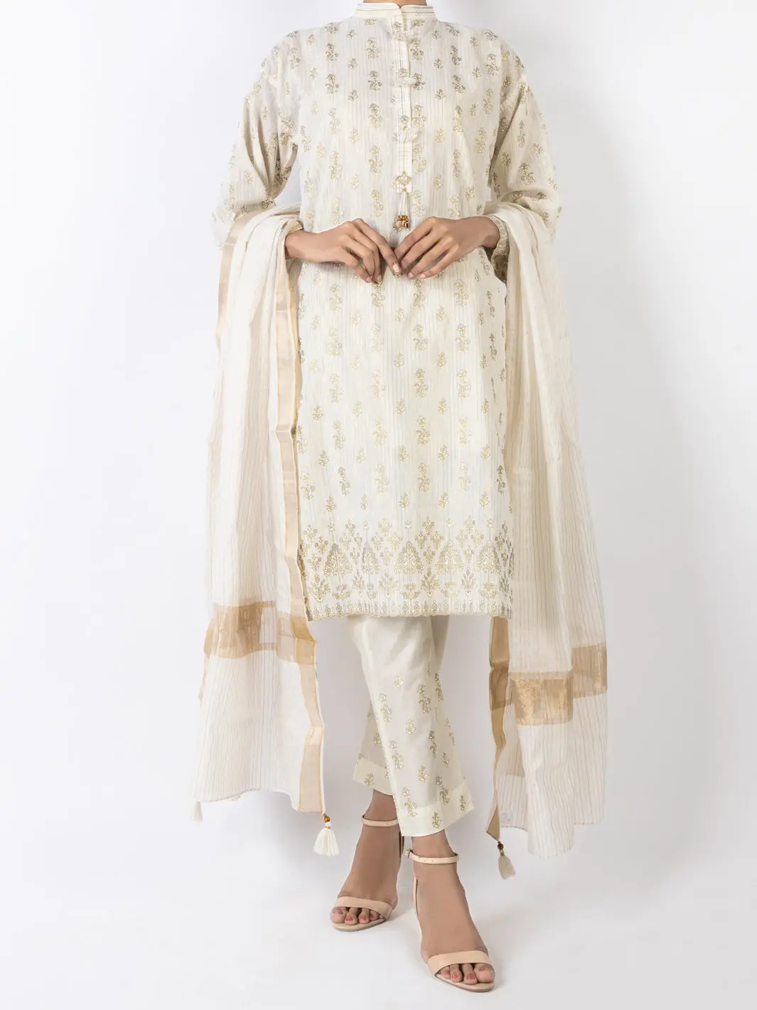 Off White 3Pc Stitched - Alp-3Ps-1645 1