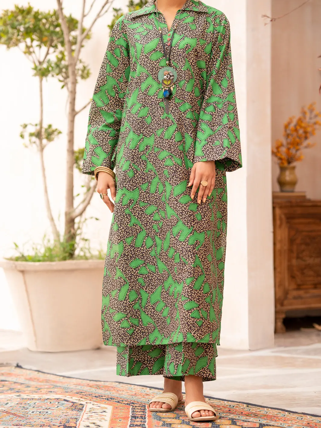 Green 2Pc Unstitched - Alp-2Ps-1687 1