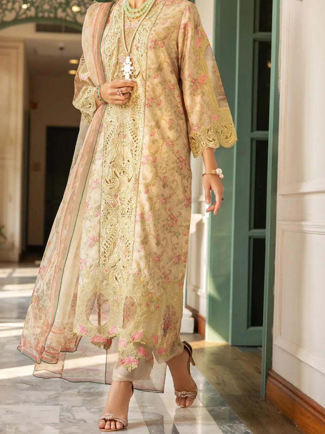 Olive Green Poly-Lawn 3Pc Stitched - Alp-3Ps-1782 2