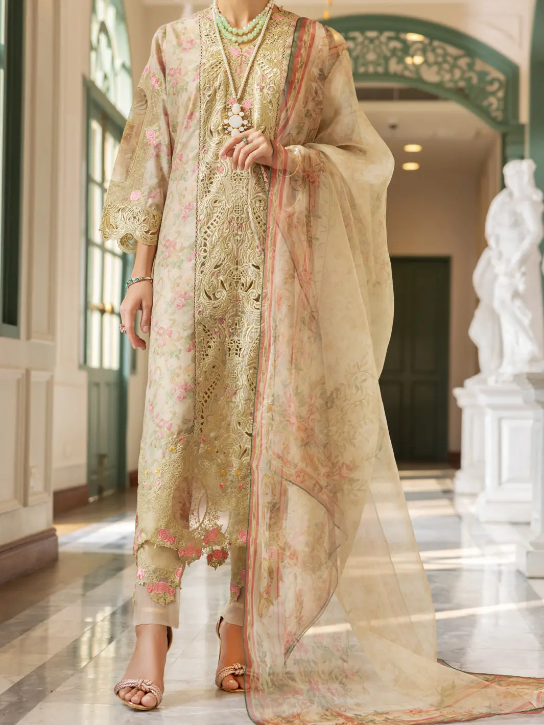 Olive Green Poly-Lawn 3Pc Stitched - Alp-3Ps-1782 1